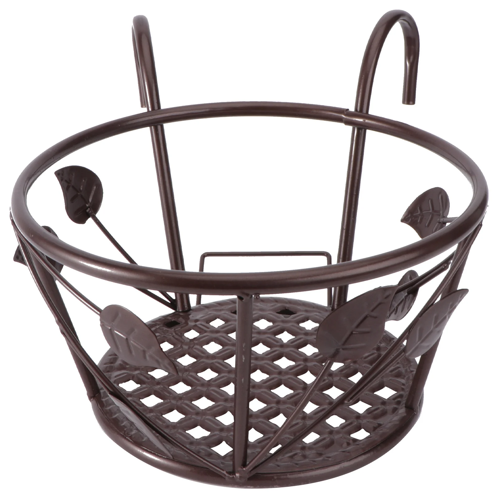 1 قطعة زهور معلقة الجرف الحديد الفن حامل شرفة درابزين حامل النبات 2 السنانير إطار سميك الزهرية تخزين الرف #2