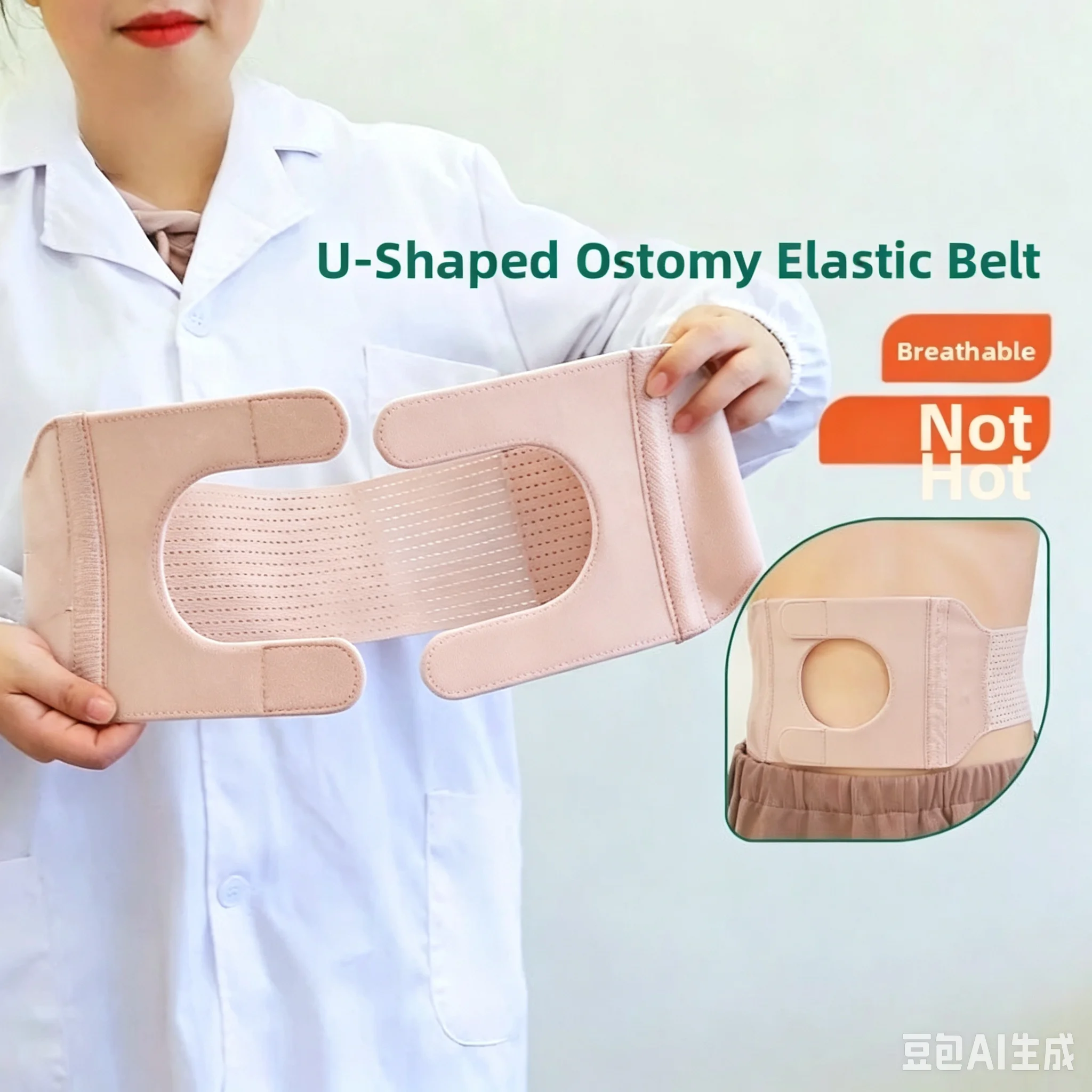 1pcs Adjustable Stoma Surgery Hernia Belt Stoma Wrapping Support Belt Medical Fixed Widened Elastic Care Waist Abdomen Bracket
