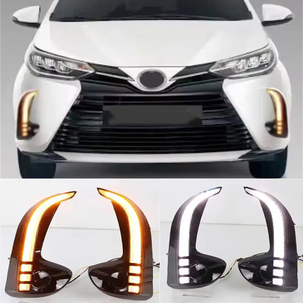 

For Toyota Vios Yaris Ativ Daytime Running Light 2020 2021 Auto Accessories Front Fog Lamp Led Drl Daylight