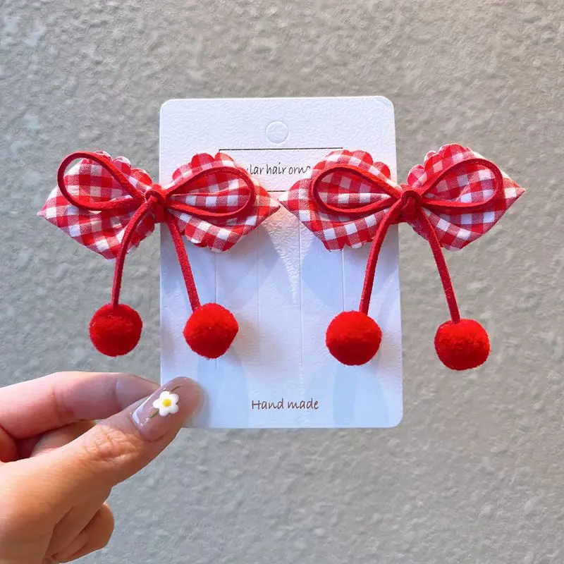 2 Pcs Women's Hair Accessorie For Cute Kawaii Girl Funny Fashion Clip Rabbit-ear Hair Clip Solid Color Simple Green Color Simple