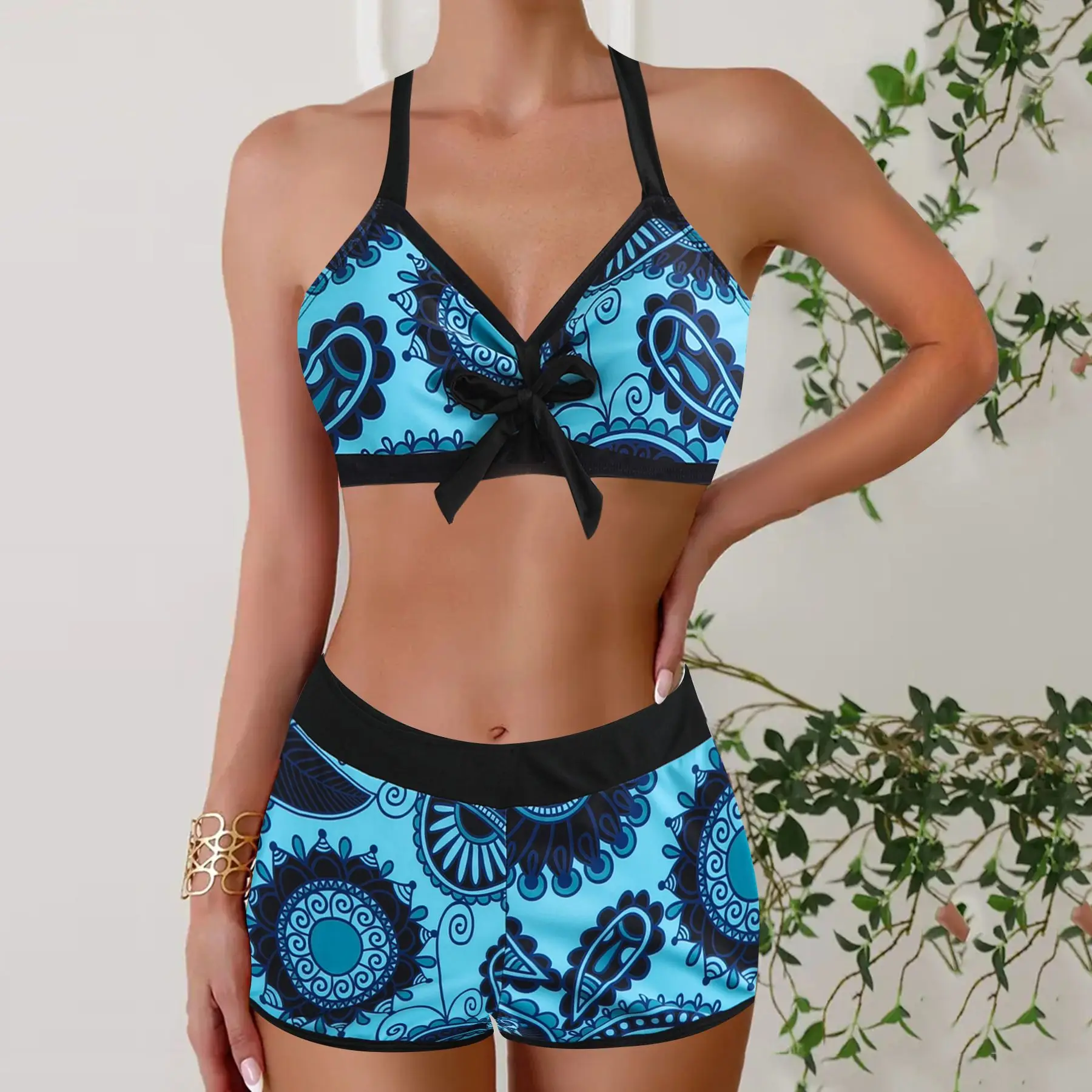 

New Tankini Swimsuits Women Plus Size Swimwear High Waist Sexy Beach Wear Large Big Bikini Set Print Summer Bathing Suit 2025