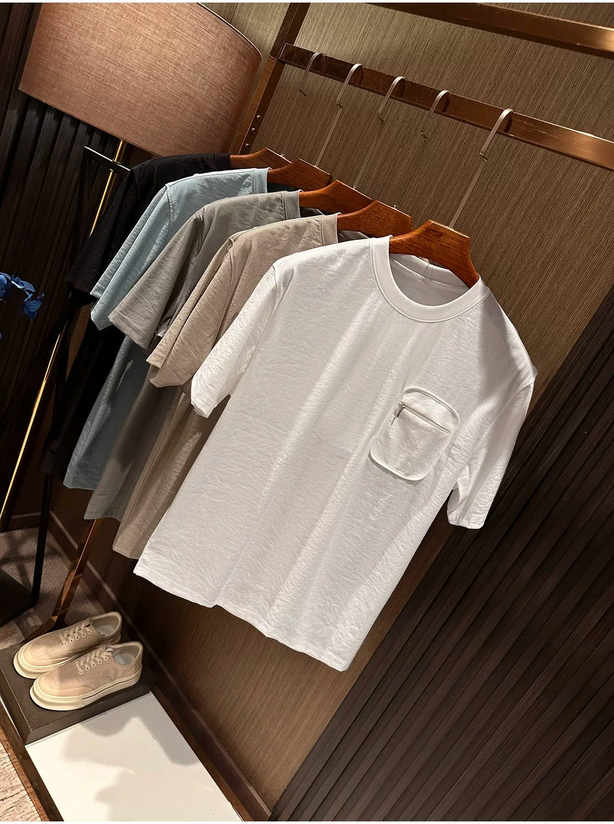 Men's Lightweight Breathable Solid Color Round Neck Short Sleeve T-Shirt