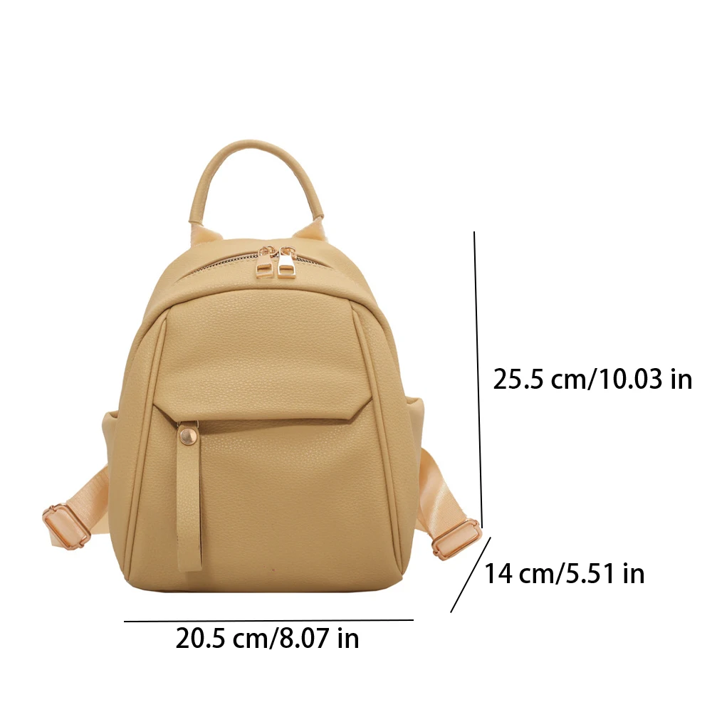 Syzm Vrouwen Lederen Rugzak Zachte Pu Lederen Rugzak Eenvoudige Kleine Lady Schouders Bag Fashion Mini Tas Voor Meisjes School tassen