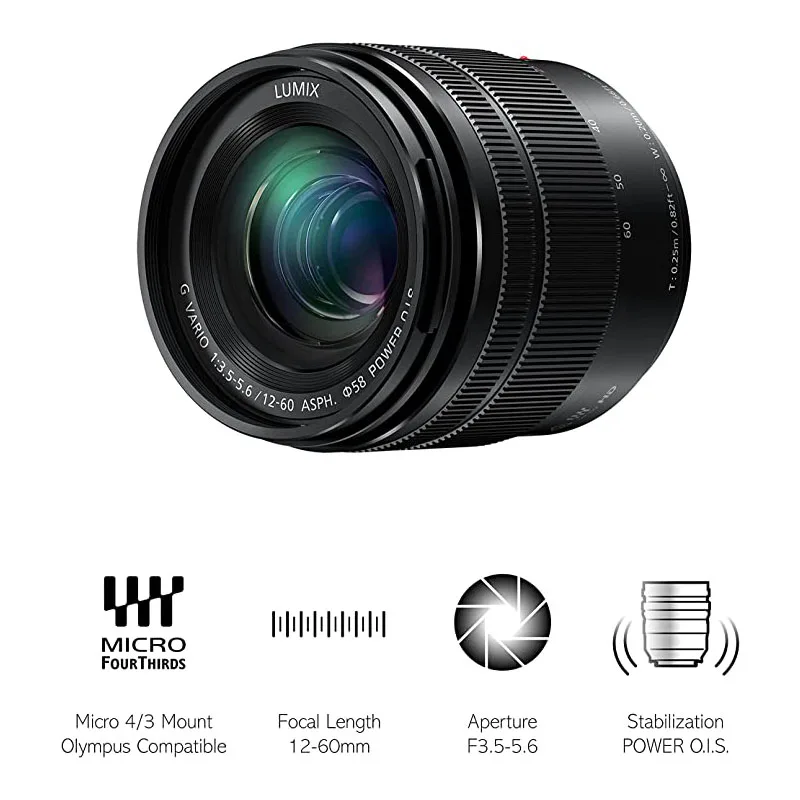 New panasonic 12-60mm f3.5-5.6 Generation standard zoom lens dust-proof splash-proof enhanced optical anti-shake M4/3 bayonet 12