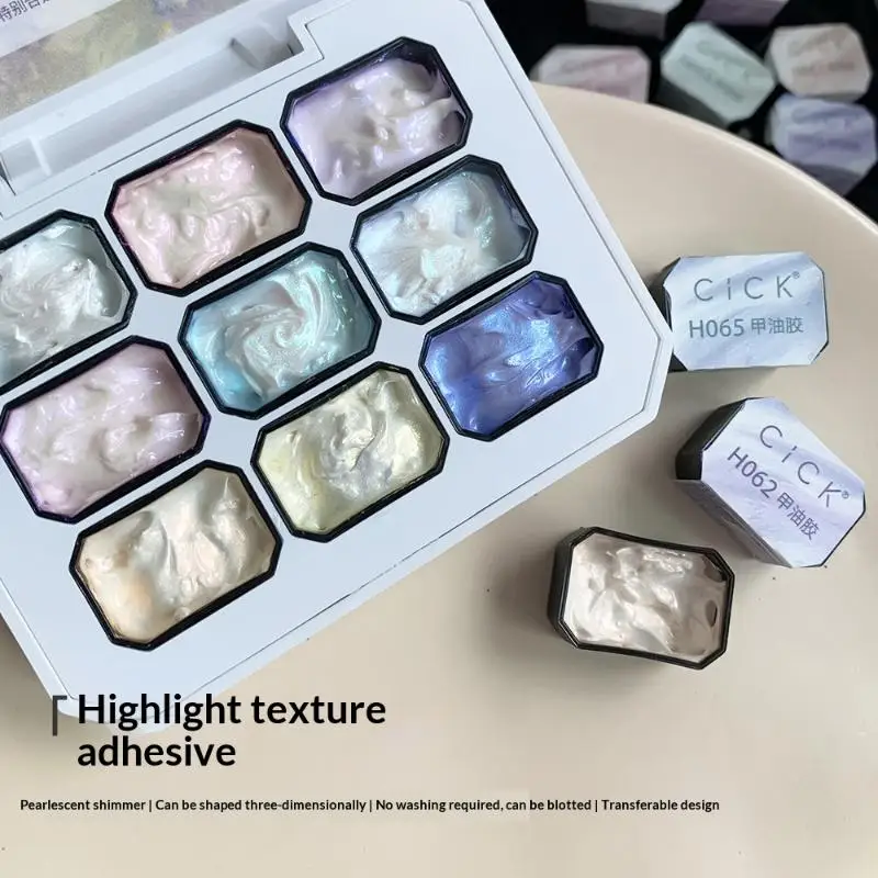 Fantasy Texture Nail Art Styling Gel Palette 9 Colors 1Pcs No Harmful Ingredient for All Age Manicure Lovers