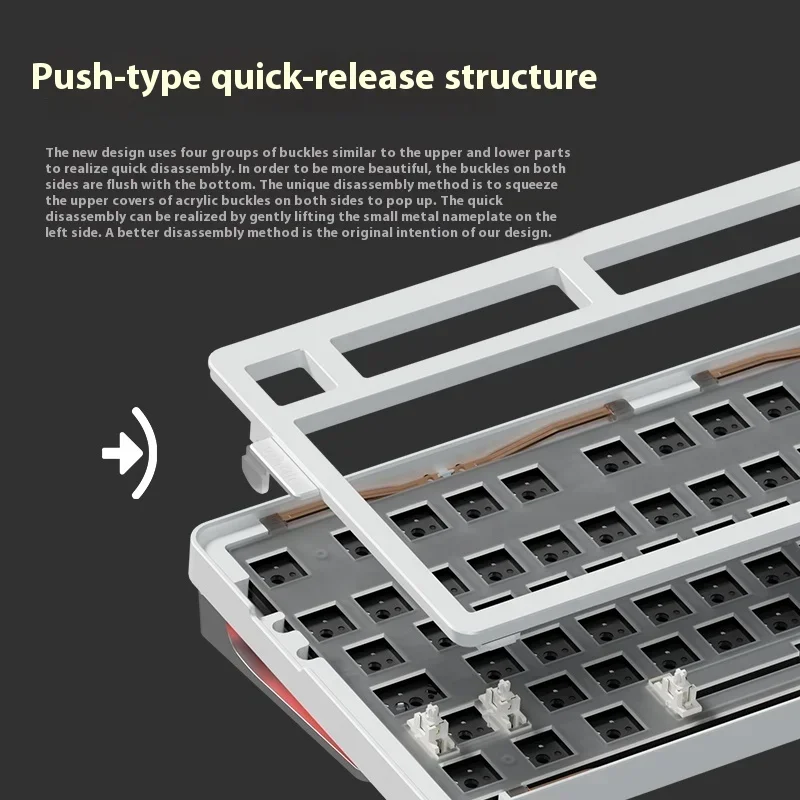 WeikAbility-Clavier mécanique filaire en alliage d'aluminium RO75, QMKVIA, structure à ressort du cuir chevelu, clavier de jeu Esports, accessoires OC Gamer