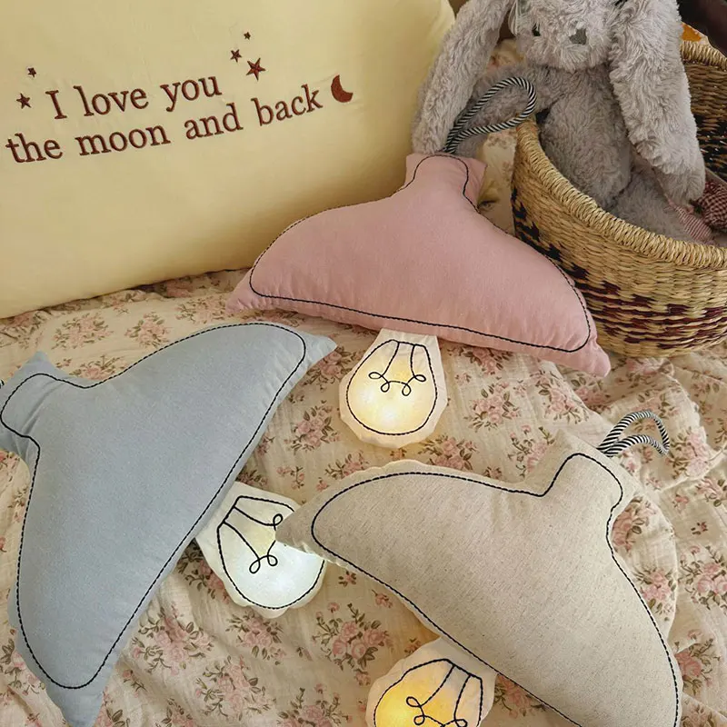 Cotton Bedroom Nightlight USB Rechargeable Three-color Adjustable Ambient Light LED Bedside Lamp Children's Room Gentle Light