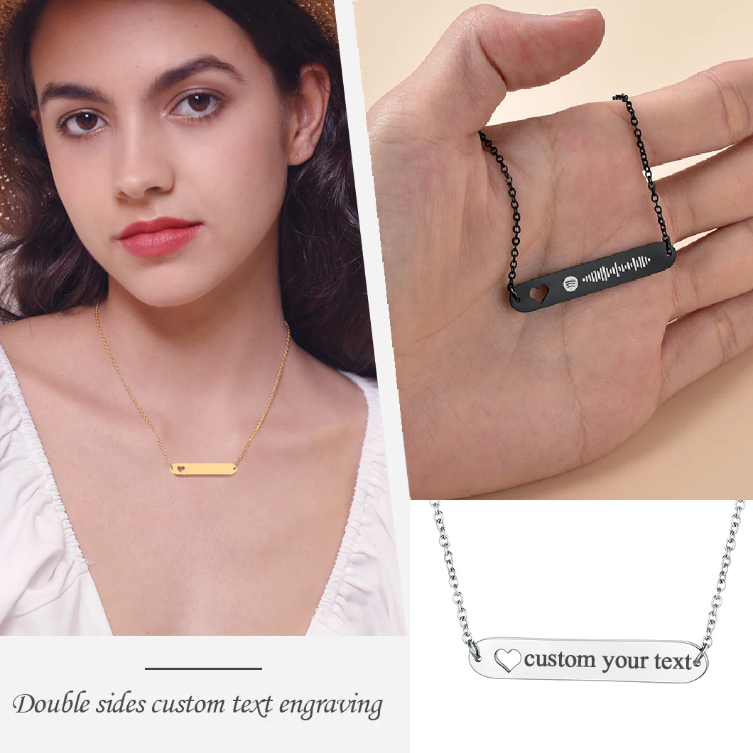 

U7 нержавеющая сталь 10 мм индивидуальный текст плоский браслет кулон ожерелья полый сердце браслет 18 дюймов роло цепь персонализированные ювелирные изделия подарок