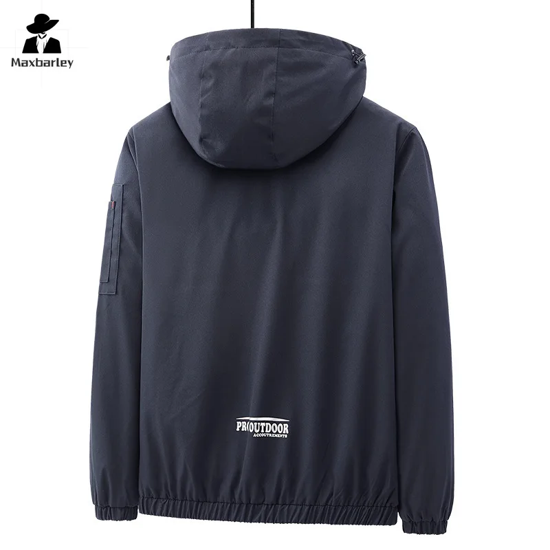 Retro Travel Jacket Men's 2024 Spring Casual Loose Thin Windbreaker Outdoor Sports Detachable Cap Coat Men's Work Clothes