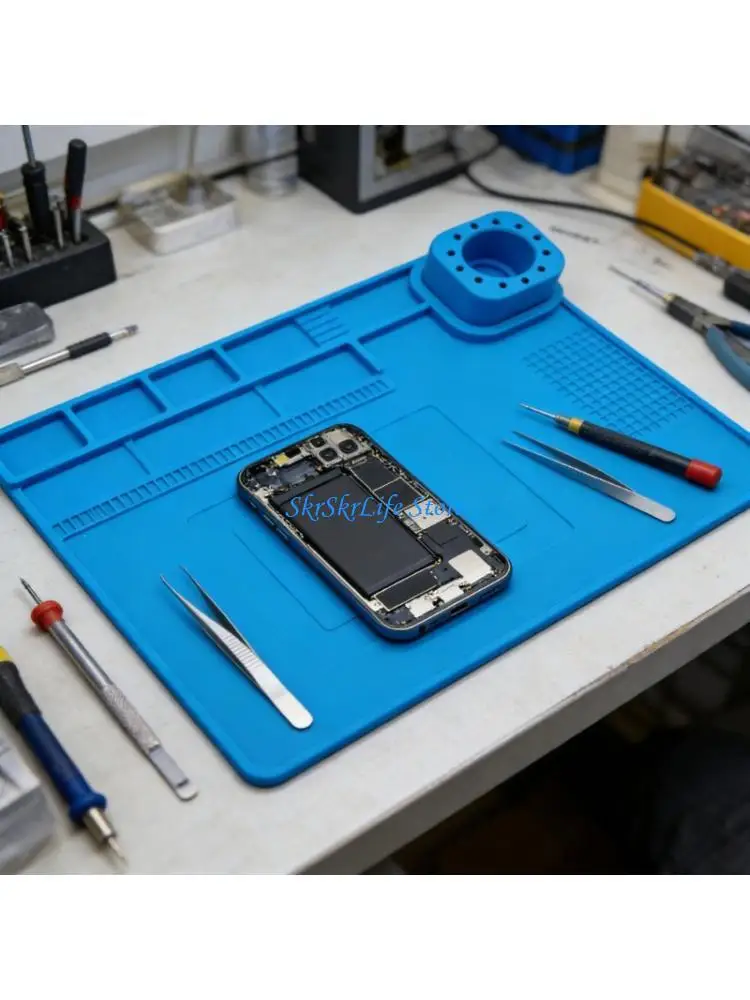 E65E Mobile Device Repair Pad With Anti Slip Texture Smartphone Repair Silicone Mat