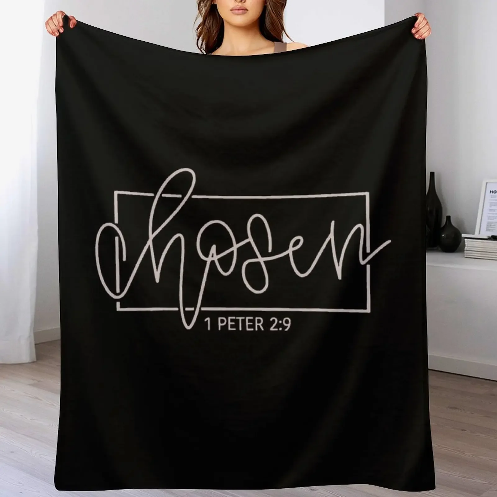 Chosen 1 Peter 2:9 Throw Blanket Shaggy Furry Soft Blanket for Bedroom Living Room