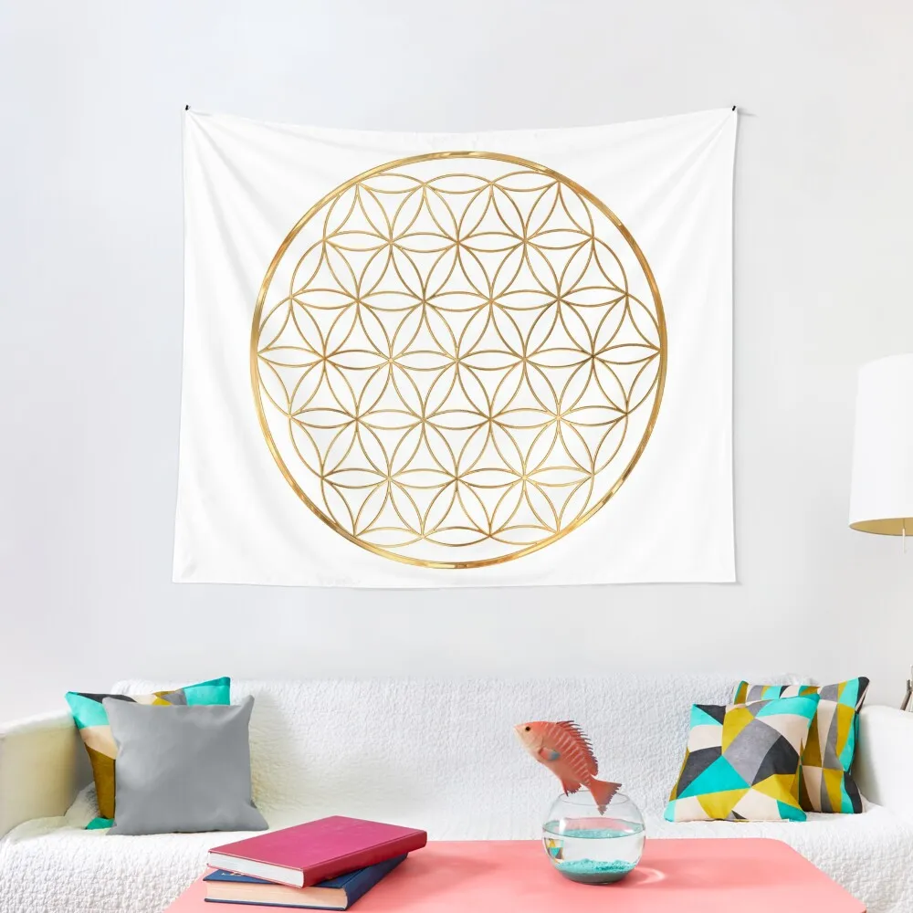 

Flower of Life, sacred circle geometry Tapestry Decoration For Bedroom Wall Hanging Decor Wall Tapestry Home Decoration