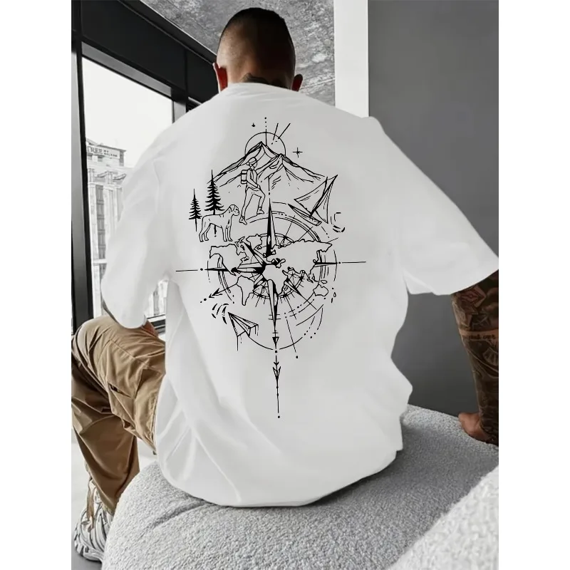 

Compass World Map 3D Printed Round Neck Short Sleeve Fashion, Casual, Loose, Comfortable, Breathable, Quick Drying Daily T-shirt