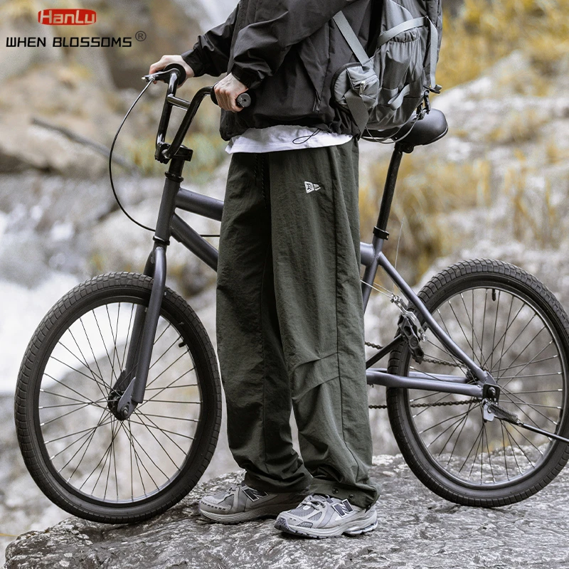 HANLU-pantalones Cargo impermeables para hombre, ropa deportiva para exteriores, acampada, montar, Otoño, 2024