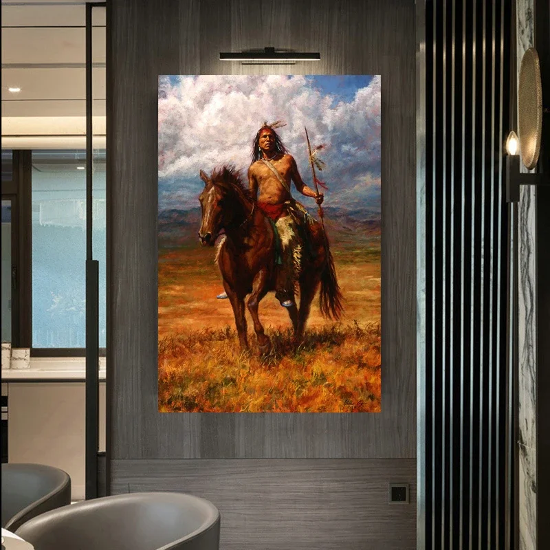 Décoration murale style indien : Cheval au galop – Impressions sur toile pour la décoration intérieure moderne