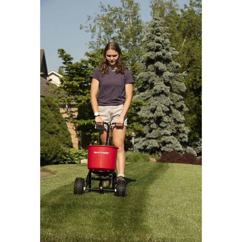 2600A-Plus 40 LB (18 KG) Walk-Behind Broadcast Fertilizer Spreader, Garden Seeder, Salt Spreader w/9-Inch Pneumatic Wheels