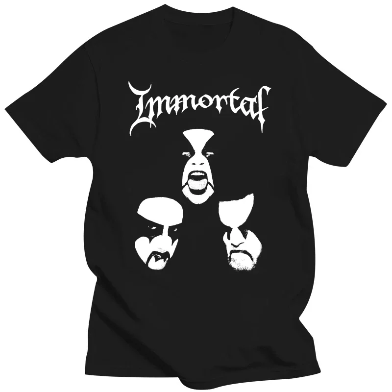 all sizes S 5XL men's Black White Immortal faces band poster album cover heavy metal hard rock oversized t shirt  men clothing