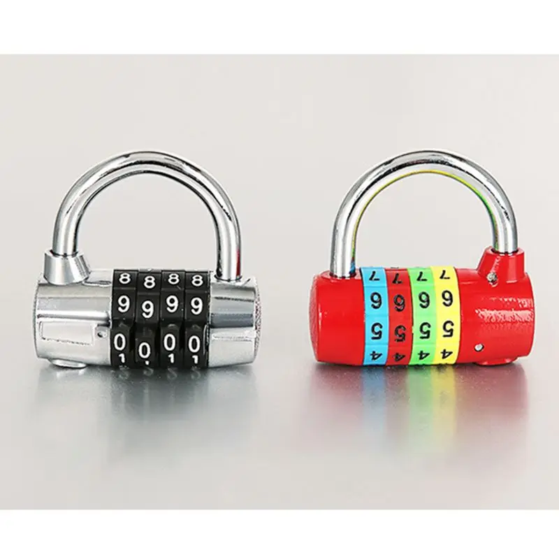 4 Digit Number Password Combination Colored Padlock Safety Code Lock Multi-functional Zinc Alloy Anti-theft Lock Security