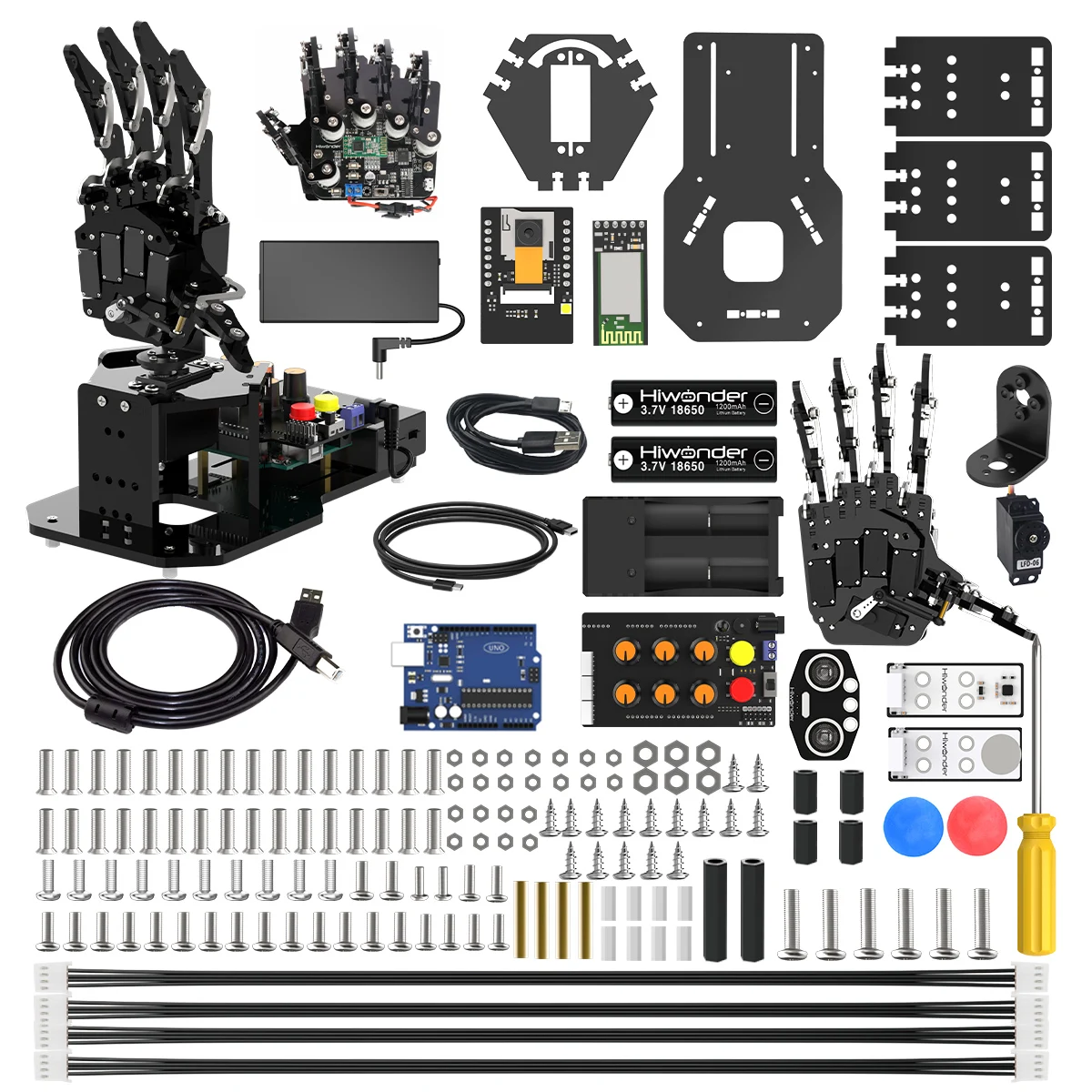 Hiwonder uHand  Programming AI Vision Bionic Hand Robot Kit with Somatosensory Glove and App Control Education Robotic Kits