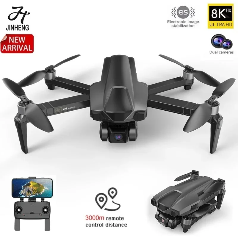 Bugs 18 Pro GPS Drone 4K Professional HD Dual EIS Camera 3-Axis Gimbal 5G WIFI Brushless Foldable Quadcopter RC Distance 3KM