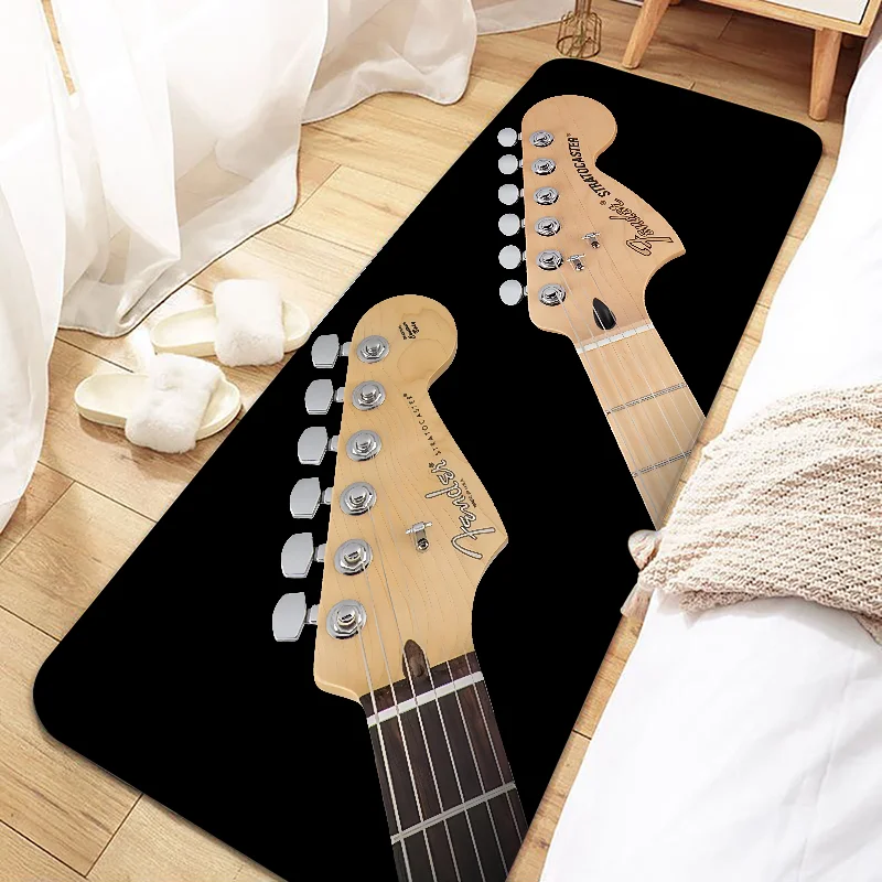 Luxury Fender guitar Door Mat Entrance Non-slip Doormat Washable Kitchen Carpet Living Room Hallway Rugs Bathroom Bath Door Mats