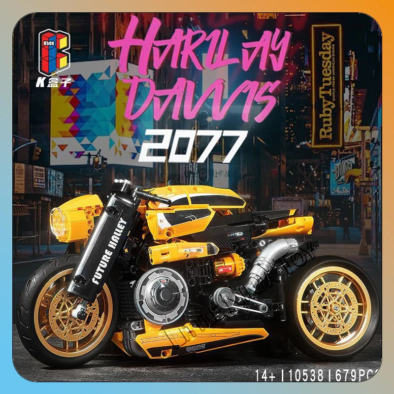 

1:8 Sci-fi 10538 Маленький мотоцикл, строительный блок, автомобиль Hello, механический мотоцикл, военная летучая мышь, сборка автомобиля, игрушечная модель