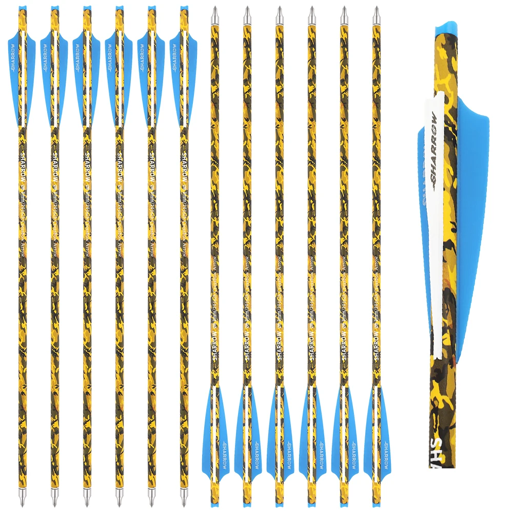 

16/18inch Mixed Carbon Arrow 125grain Arrowhead OD 8.8mm Arrow Shaft Arrow Bolts for Bow Outdoor Hunting Shooting Target Sports