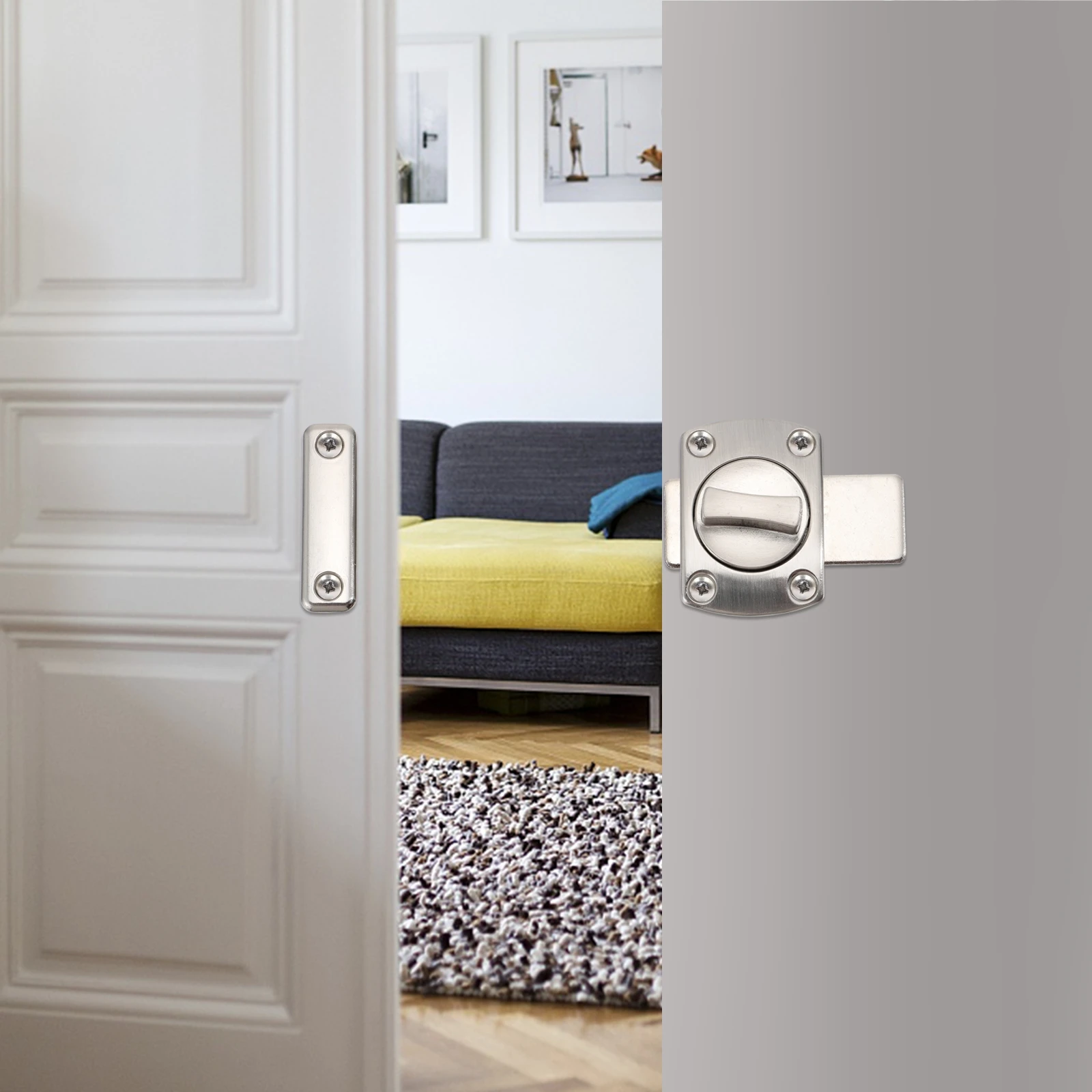 

1pc Door Latch Lock Gate Safety Zinc Alloy Sliding Furniture Bolt Thickened Sturdy Heavy Duty Anti-Theft Home Window Lock Door
