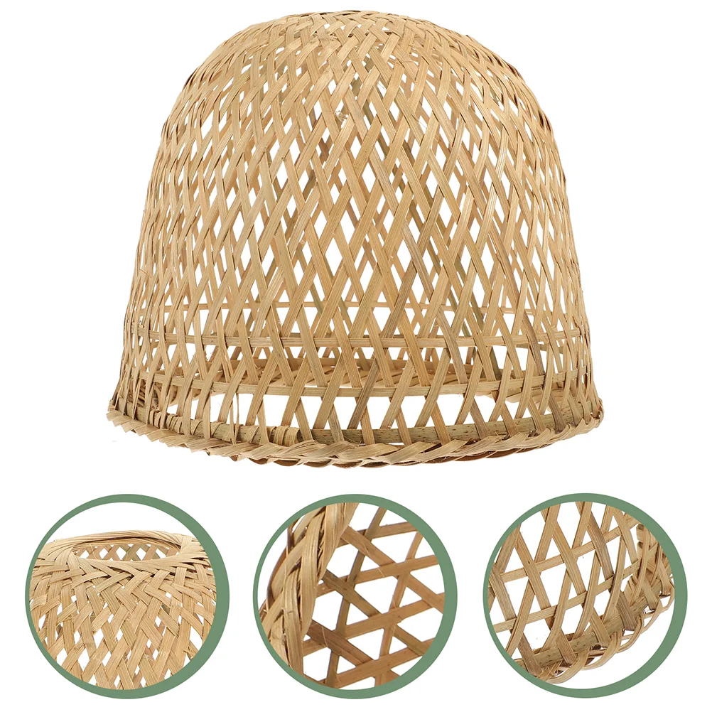 2 Pcs Bamboo Lampshade Light Bulb Lampshades Decor Replacement Weaving Household Restaurant