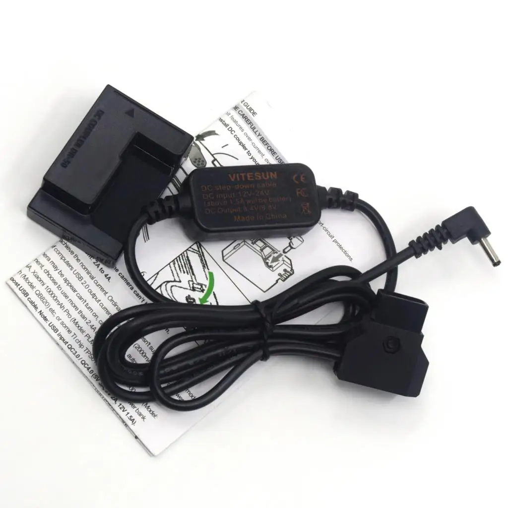 D-TAP Dtap 12-24V Step-Down Power Bank Cable+DR-50 NB-7L Fake Battery For Canon PowerShot G10 G11 G12 SX30IS G SX Series