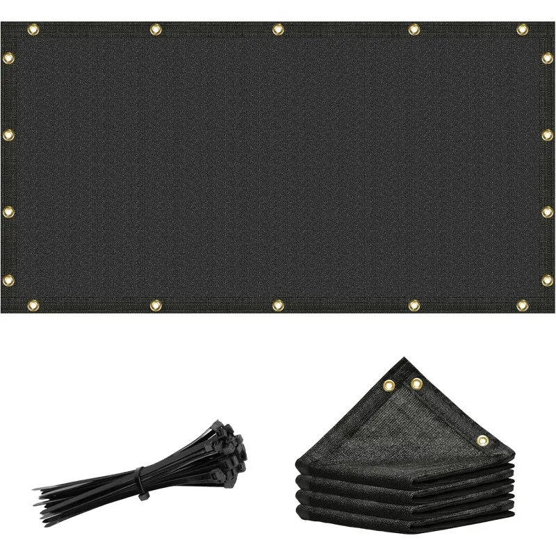 

Amgo 9' x 13' Black Custom Size Shade Cloth with Grommets - 90% Sunblock, Durable Mesh Fabric Tarp for Dog Kennel Cover, Fence P