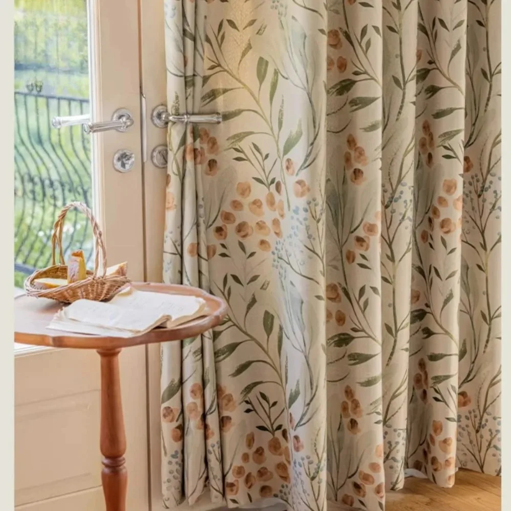

Elegant Blackout Sheer Curtains for Bedroom Living Room Thermal Insulated Light Blocking Vintage Floral Printed Window Drapes