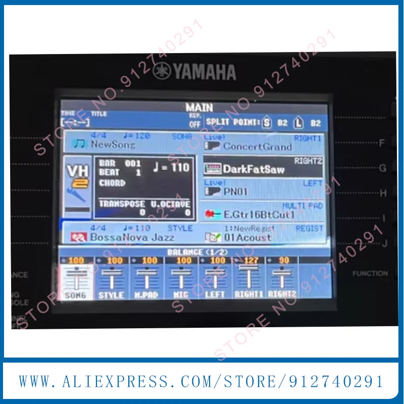 Original 5.7''Inch LCD Display Screen Panel For Yamaha PSR S950 PSR-S950 Electronic Organ Matrix LCD Display Screen Replacement