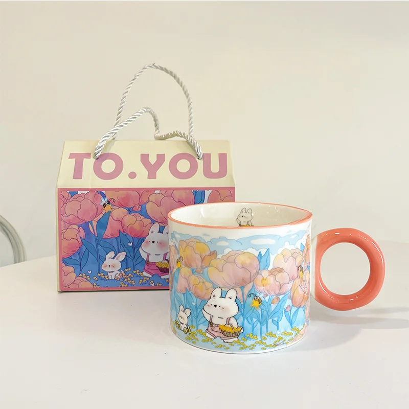 

Birthday Gift Cartoon Cute Girl Heart Creative Niche Girls Practical Cup Gift Box Mug Hand Gift