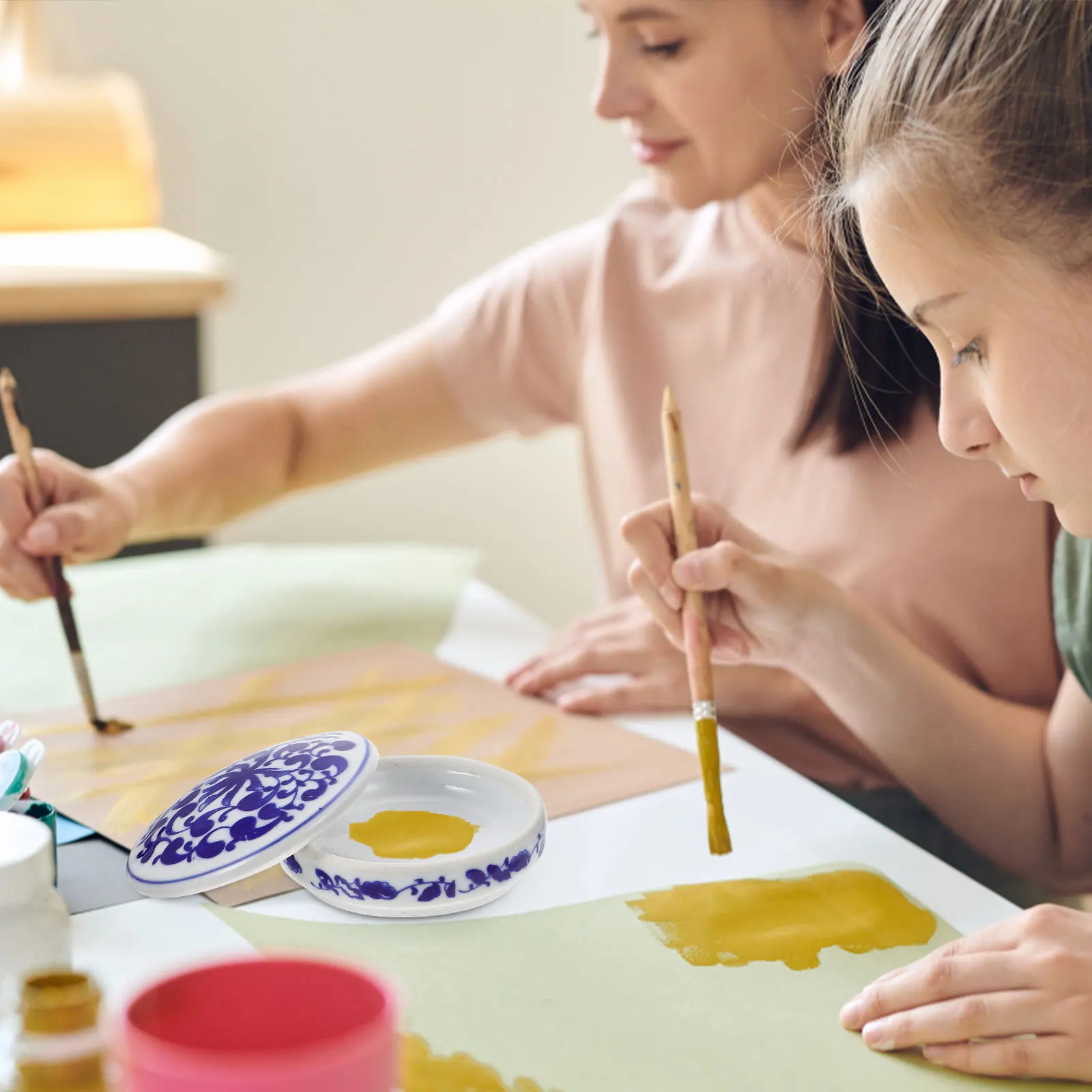 

1Set Ceramic Color Mixing Tray Space Saving for Oil Watercolor Pigment Painting Artists Watercolor Pigment Mixing Trays