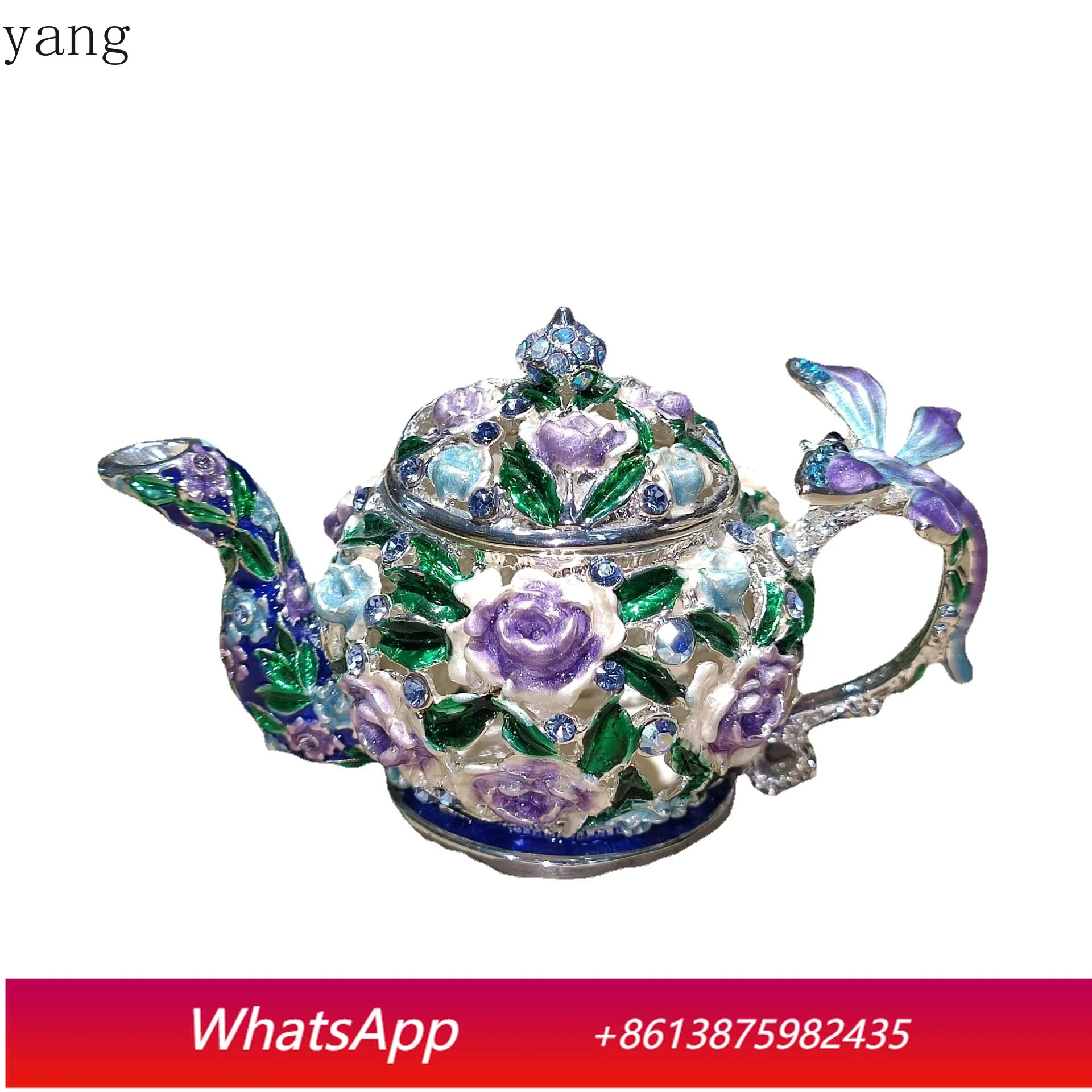 

CX Chinese retro pastoral enamel jewelry box handicrafts home decoration