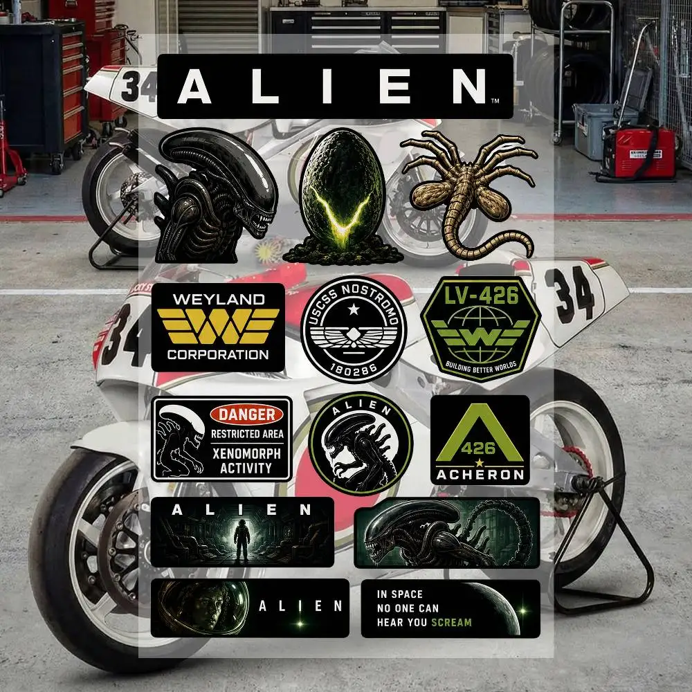A-L-ien Ästhetische Graffiti Wasserfeste PVC-Aufkleber für Auto Motorrad Skateboard Helm Notizbuch