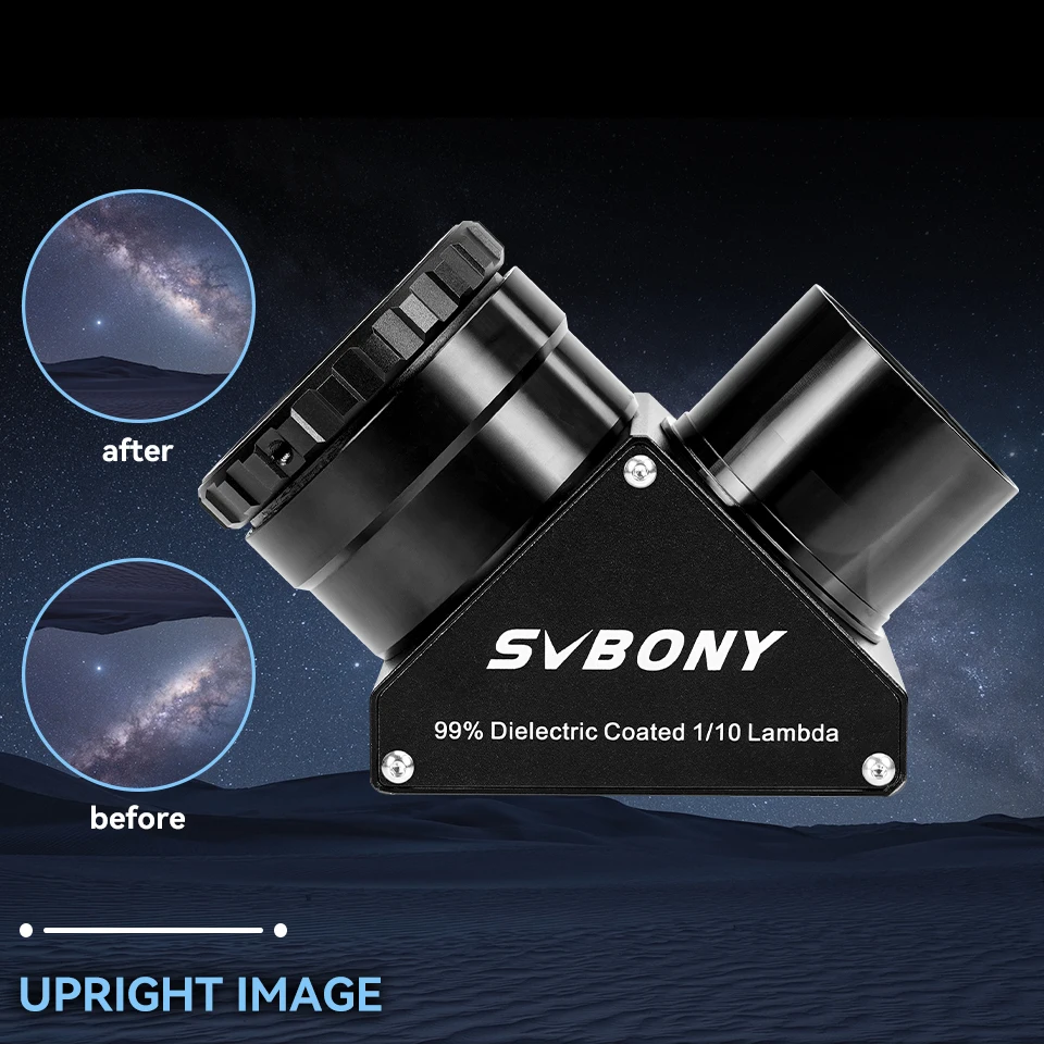 Svbony SV223 1,25/2 Zoll 99 % reflektierende dielektrische Beschichtung 90 ° Clicklock Mirror 1/10 Lambda zur Verbindung von Okularen und Objektiven – Detail 18