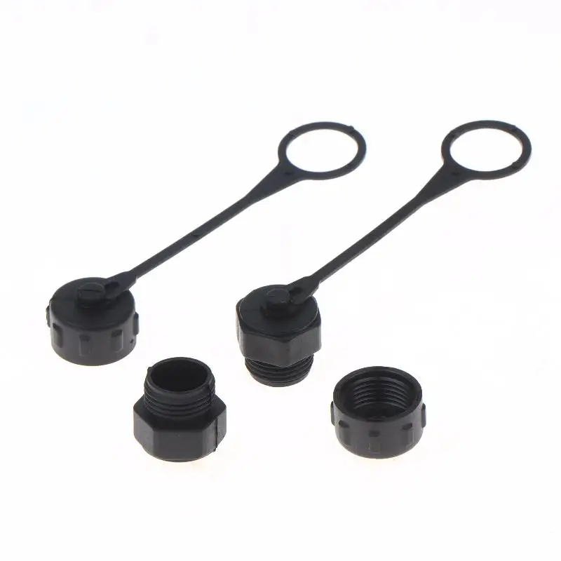 5/10Pcs Internal Thread/External Thread Connector Cover With Rope M12 Dust Cover For Aviation Plug Special Male And Female Cap