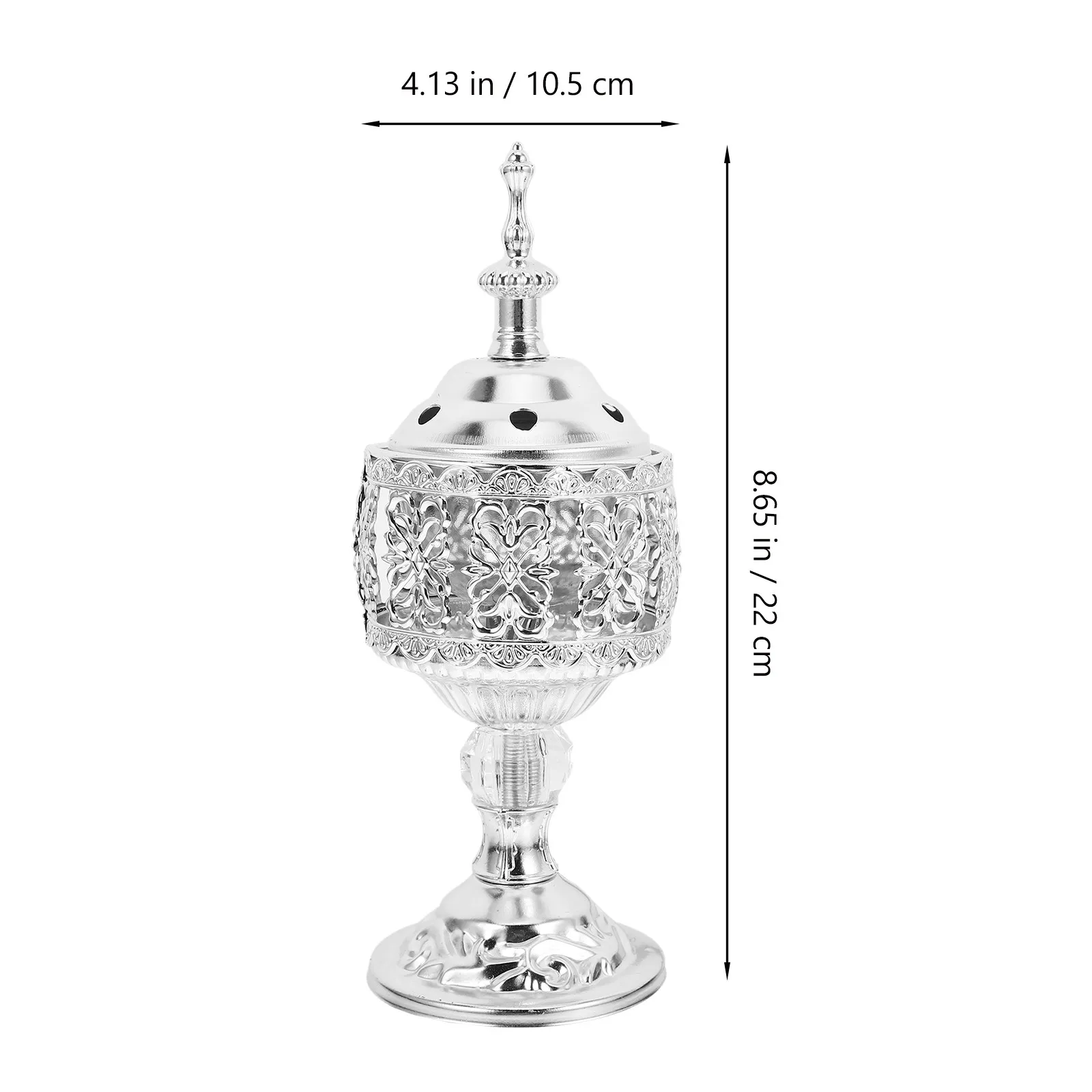 Middle East Style Electric Incense Burner Silver Handcrafted Aromatherapy Censer for Home Living Room Festival Decor Desktop