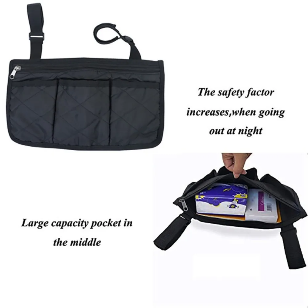 Multi-pocket Wheelchair Hanging Bag Multifunctional Waterproof Seat Armrest Side Storage Bag Large Capacity