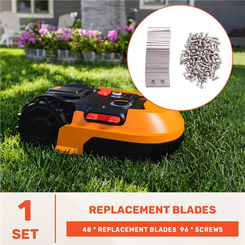 [NEWA76K!】 Replacement Blades 48PCS For Worx Landroid Robotic Lawn Mower With Screws Robotic Mower