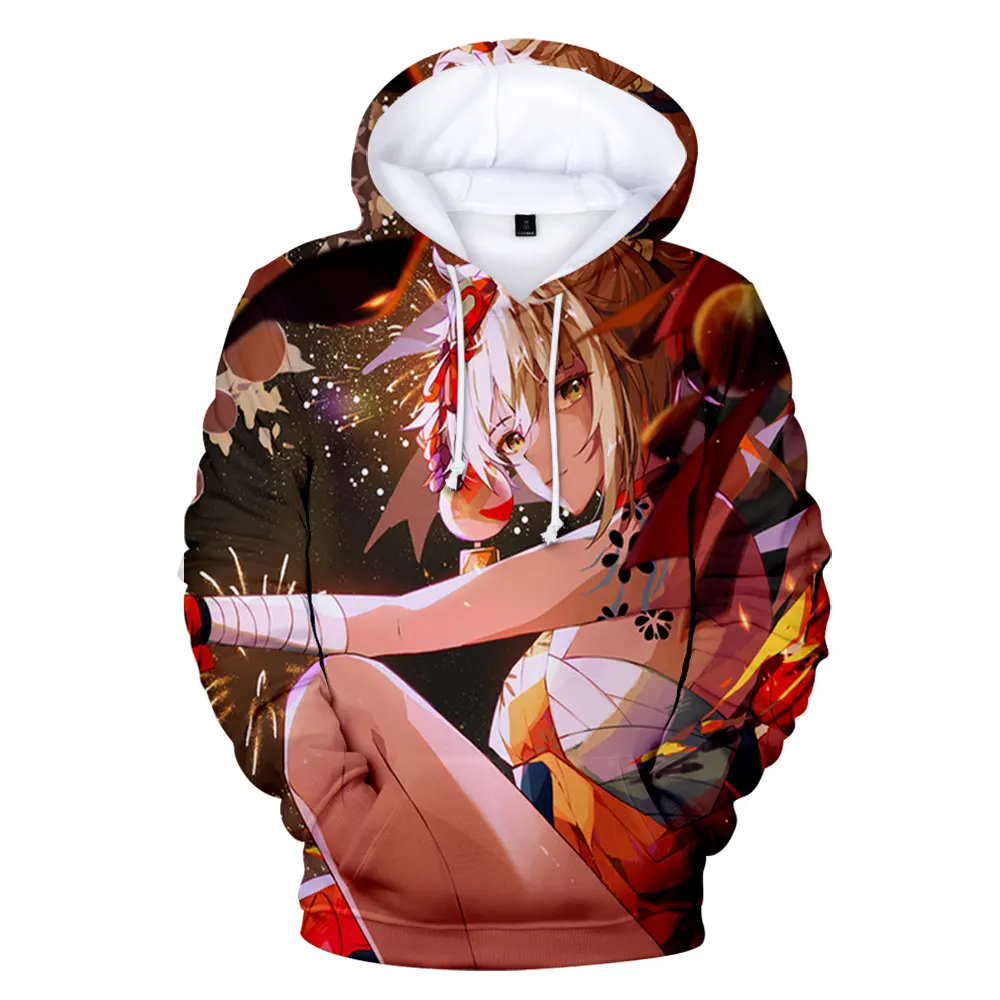 Bluza z kapturem Genshin Impact Yoimiya odzież Anime 3D luźna, nowa, modna bluza z kapturem w stylu Harajuku Unisex