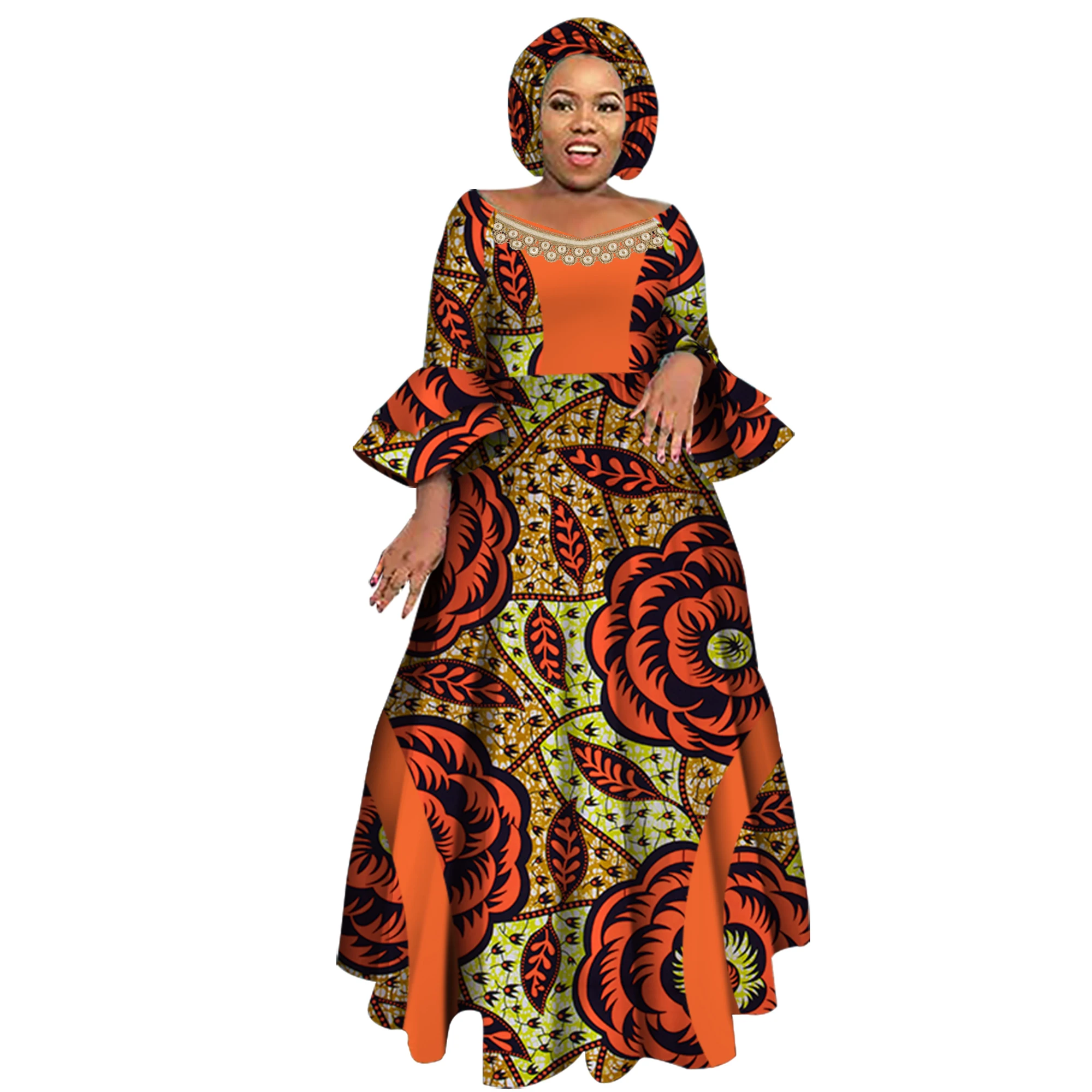 Abiti a maniche lunghe per donna festa nuziale Casual data Dashiki abiti da donna africani 2021 abiti africani per donna WY3819
