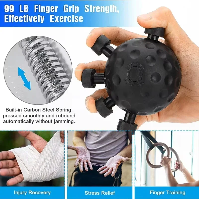 Fortalecedor de Dedos Ergonômico: Bola de Exercício Antiderrapante para Músicos, Atletas e Escaladores