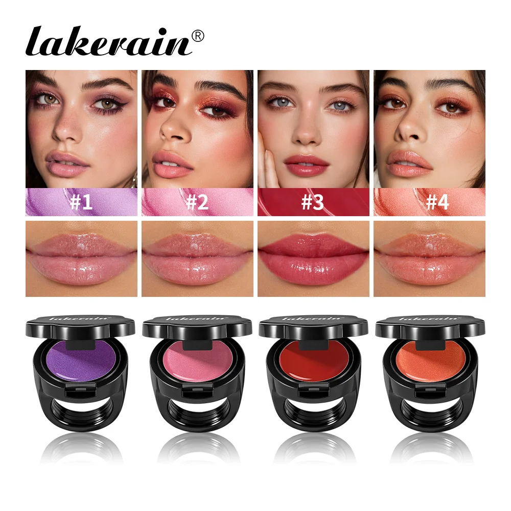Ring Lipstick & Powder Blusher 2 In 1 Long Lasting Moisturizing Shining Lips Silky Cream Texture Ring Style Beauty Jewelry