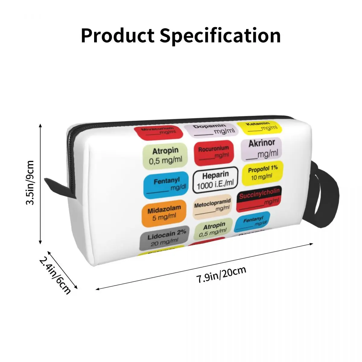 Etykiety leków anestezjologicznych kosmetyczka dla kobiet podróżny organizator do kosmetyków uroczej kosmetyczki do przechowywania pielęgniarek
