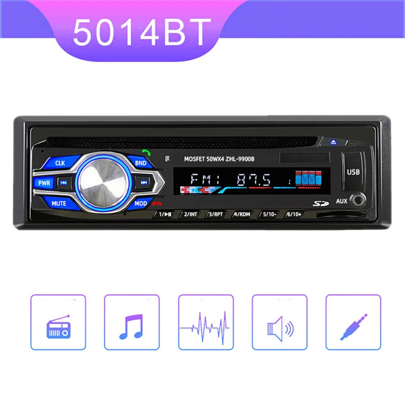 12V Universal Car Radio Auto Audio Stereo Bluetooth Built-in AUX USB MP3 DVD Player/CD/SD/FM Hands-free Calls Good Qualit 1 Din