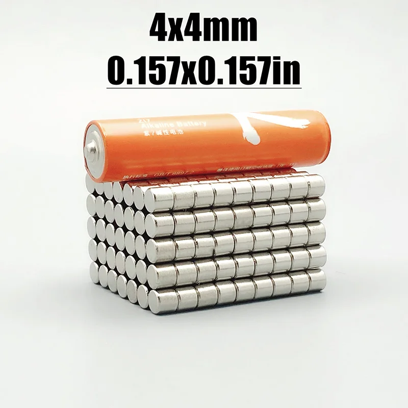 50-2000pcs 4x4mm Magnet Neodymium Magnet N35 NdfeB Permanent Magnetic Imanes Fridge Diy Magnets Round Shape 4*4 Magnet Accessory
