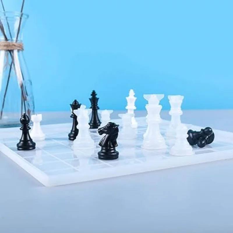 DIY Crystal Drop Glue 3D Chess Chess Checkerboard Epoxy Resin Silicone Mold